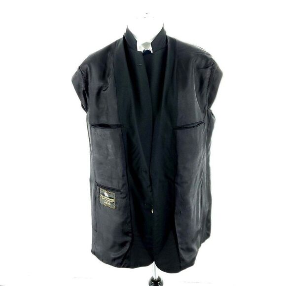 Hart Schaffner Marx Gold Trumpeter Nordstrom Wool 2 Gold Button Blazer 42L Black - Picture 10 of 11